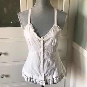 Jessica Simpson white eyelet tank top white Medium